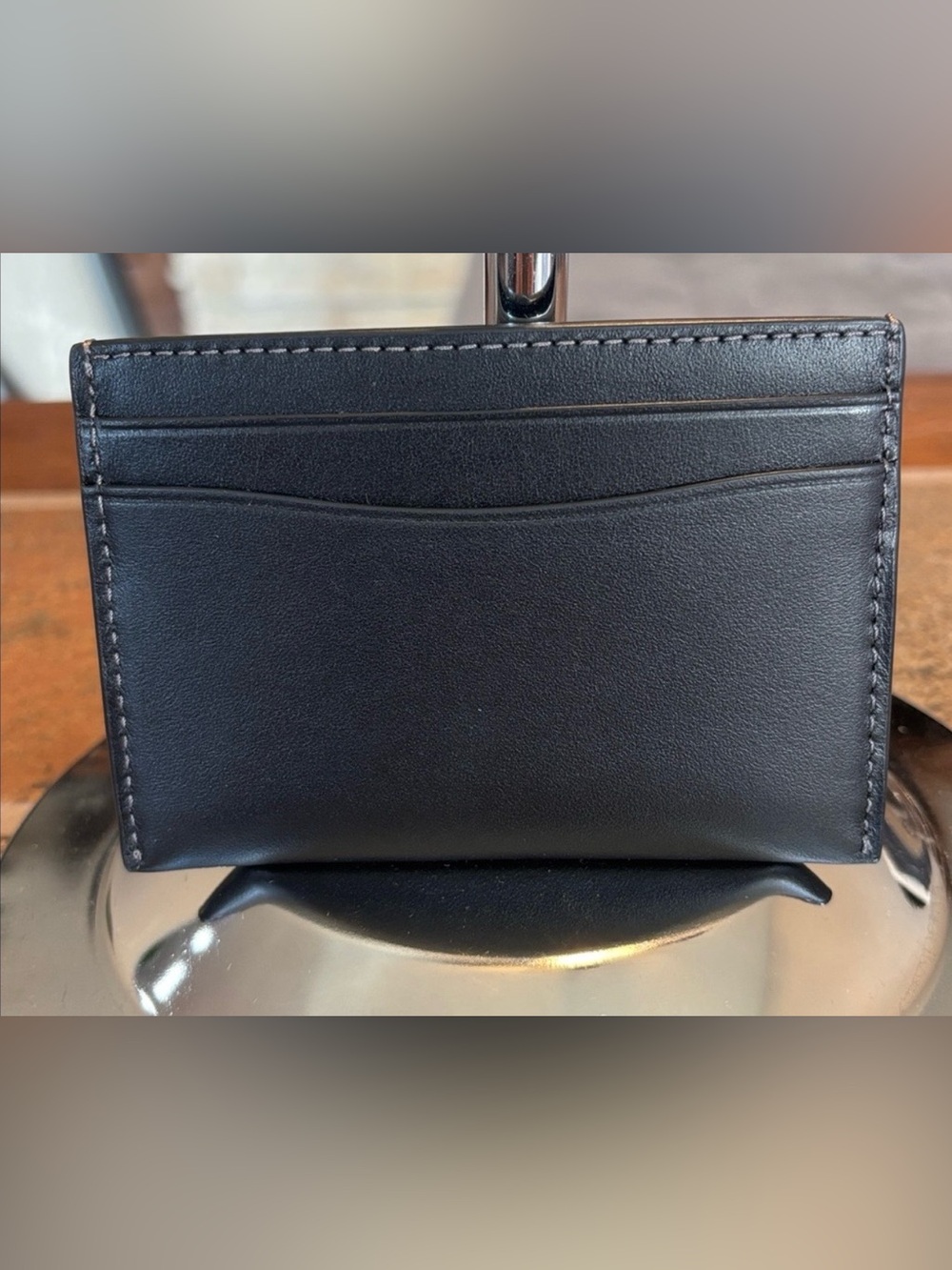 Coach NWT Black Leather Card Case with Signature 'C' Logo - Picture 5 of 5